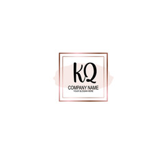 Letter KQ Beautiful handwriting logo