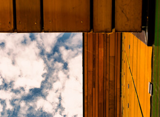 Abstract image of sky and roof