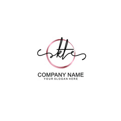 Letter KT Beautiful handwriting logo