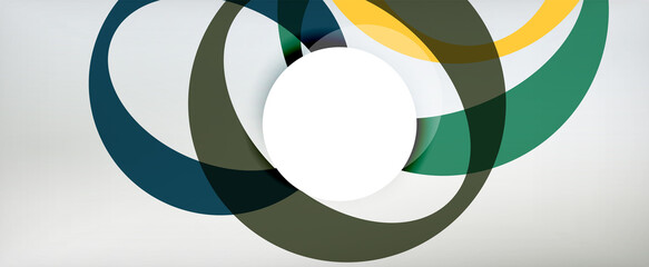 Obraz premium Ring geometric shapes, o letter repetition wallpaper. Abstract background for business or technology presentations, internet posters or web brochure covers