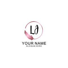 Letter LJ Beautiful handwriting logo