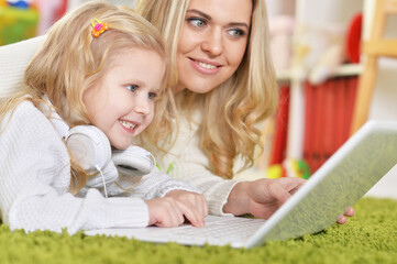 mother with little daughter