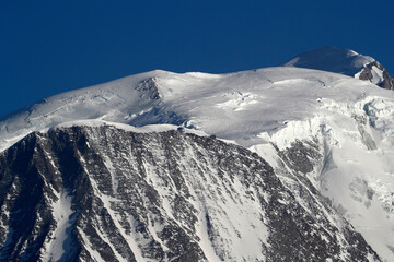 Massif du Mont-Blanc. Le Mont-Blanc plus haut sommet d'Europe 4810. France.  07.06.2018