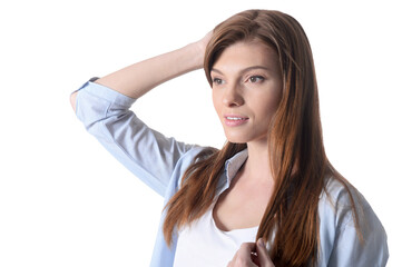 Fototapeta premium portrait of beautiful smiling young woman