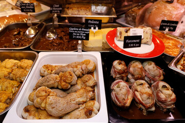 Gourmet shop.  Catering food.  France.  07.06.2018