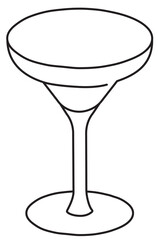 Stylish hand-drawn doodle cartoon style margarita cocktail glass vector illustration. For party card, invitations, posters, bar menu or alcohol cook book recipe