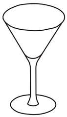 Stylish hand-drawn doodle cartoon style Martini cocktail glass vector illustration. For party card, invitations, posters, bar menu or alcohol cook book recipe
