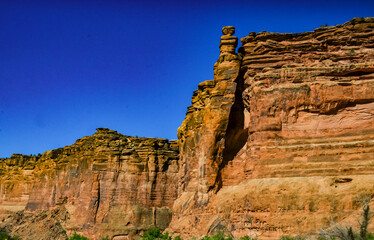 Naklejka premium Layered geological formations of red rocks in Canyonlands National Park is in Utah near Moab.
