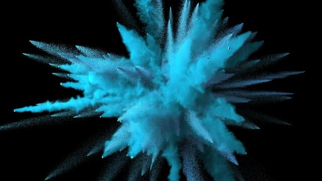 Blue colorful powder explosion