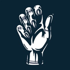 Fototapeta premium Woman wrist . Female hand with fingers and tattoo for nail bar. Element for beauty studio. Fashion, trendy style of fingernails