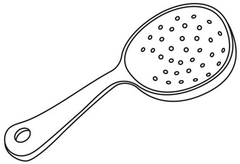 Hand-drawn doodle cartoon style vector image. Julep strainer bar accessory. For bar menu, bartender website design, cocktail making process illustration, alcohol cookbook decoration etc
