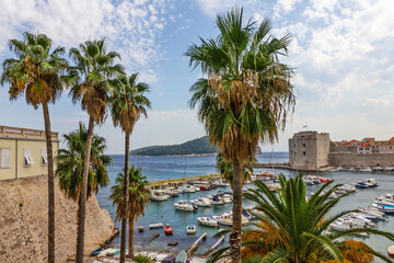 Dubrovnik old sea port view, Croatia