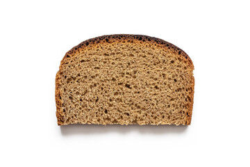 Sliced slice of bread on a white background