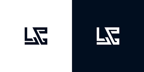 Minimal creative initial letters LC logo.