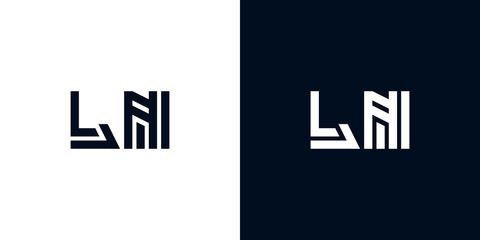 Minimal creative initial letters LN logo.