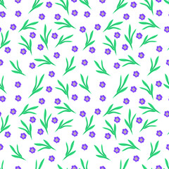 A seamless pattern with floral elements for apparel, stationery, textiles, fabric, wrapping paper. Vector flat  illustration, EPS 10.  