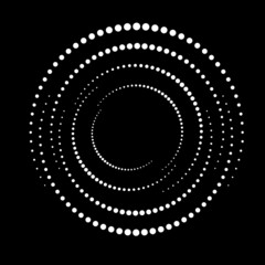 Halftone dots in circle form. round logo . vector dotted frame . design element