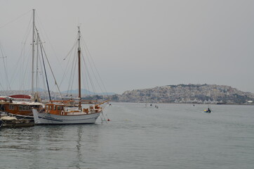 Boats in the bay. Athens, Greece