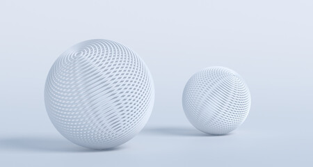 Abstract 3d render, modern background design with white spheres