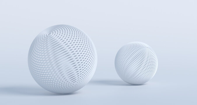 Abstract 3d render, modern background design with white spheres © VAlex