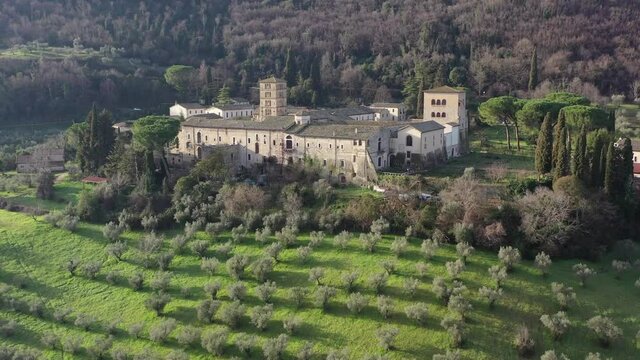 Farfa Abbey (Lazio, Italy) - It is one of the most famous Catholic abbeys in Europe of the Benedictine Order, near Rome.
Aerial view of the village of the Farfa Abbey