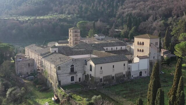 Farfa Abbey (Lazio, Italy) - It is one of the most famous Catholic abbeys in Europe of the Benedictine Order, near Rome.
Aerial view of the village of the Farfa Abbey