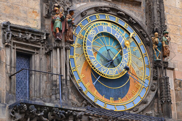 Fototapeta na wymiar Prague Astronomical Clock on Old Town Square, detail, Prague, Czech Republic