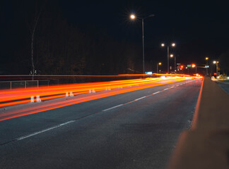Highway light trails