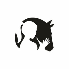 Profile of a girl and a horse © Abundzu