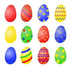 Set of Easter eggs. Isolated vector image on white background.