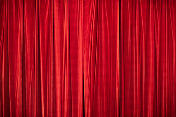 Red curtain in theatre
