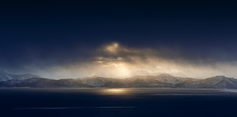 Fototapeta premium sunset over Avacha Bay