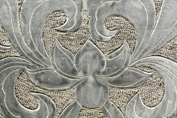 Carved stone flower detail, Buddha Eden Garden, Portugal