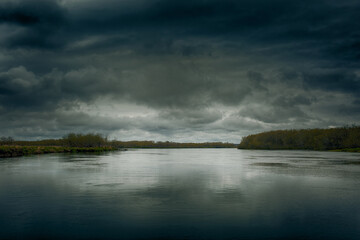 clouds over the river