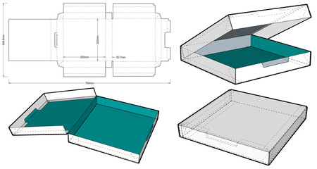 Self-assembling Folding Box. Ease of assembly, no need for glue (Internal measurement 20x20x3cm). The .eps file is full scale and fully functional. Prepared for real cardboard production.
