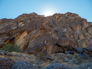 Fototapeta na wymiar Imposing Rock at Tahquitz Canyon
