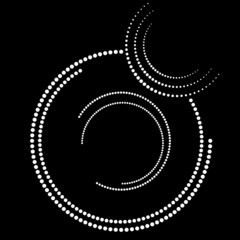 Halftone dots in circle form. round logo . vector dotted frame . design element