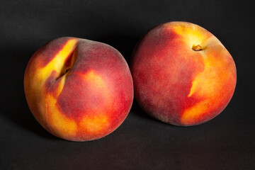 peach on black background