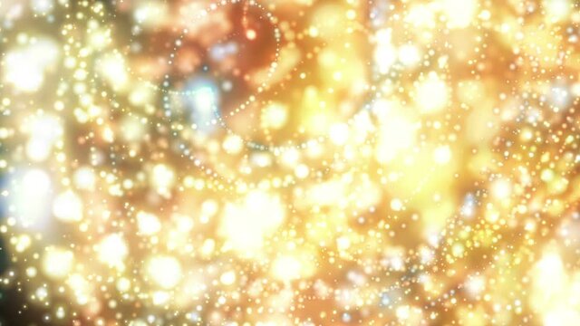 Rotating Complex of Particles. Colorful rotating layers made of shiny particles. Looped background