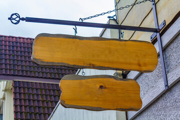 Wooden welcome sign empty plain at the entrance Norway.