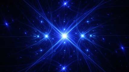 Fototapeta premium Abstract background, smooth blue lines on a black background.