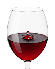 red Wine drop isolated on white background, full depth of field, clipping path