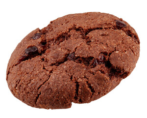Chocolate chip cookie, isolated on white background, clipping path, full depth of field