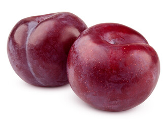 plum isolated on white background, clipping path, full depth of field