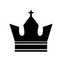 Black crown flat style isolated on a white background. Vector stock illustration for card or poster