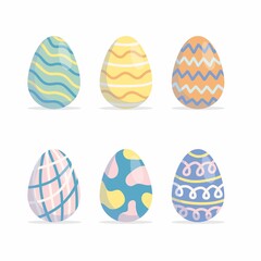 Set of colorful Easter eggs isolated on white background
