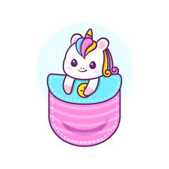 cute unicorn in the pocket