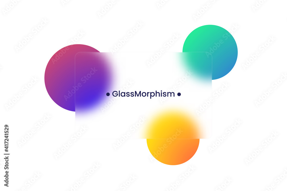 Poster abstract background. transparent frame in glass morphism style