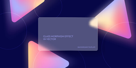 Modern glass morphism fluid gradient background. Vector template futuristic trendy design Banner