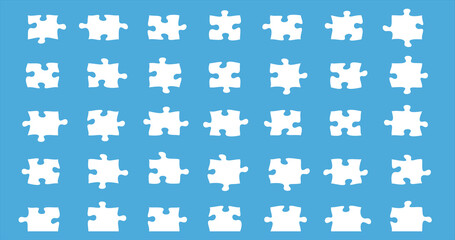 Naklejka premium Set of different puzzle pieces. Stock Vector illustration isolated on white background.